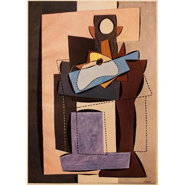 An excellent large First Edition period offset lithograph, full-color print of Cubist gouache painting "The Fireplace"...