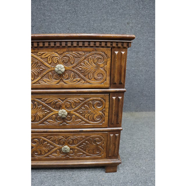 Mid 20th Century Henredon French Carved Oak Commode For Sale - Image 5 of 13