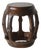1980s Asian Carved Wood Barrel Stool Plant Stand With Inset Granite Top Vintage For Sale