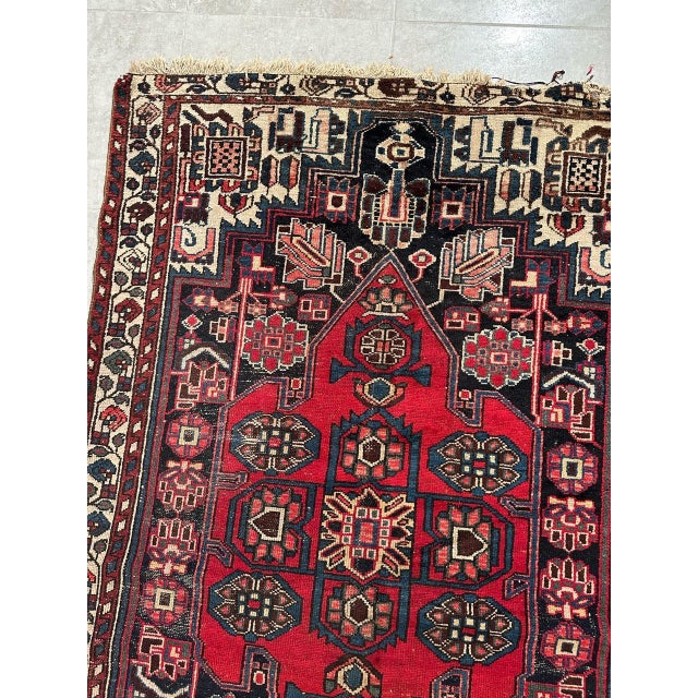 Rustic Vintage Distressed Hamadan Rug, 1940s For Sale - Image 3 of 16