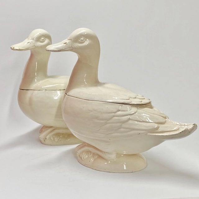 Italian Creamware Trompe l'Oeil Tureens in the Form of Ducks, Nove Di Bassano For Sale - Image 12 of 13