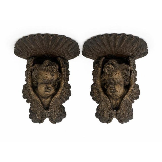 Angel Corbels in Chestnut Wood, Set of 2 For Sale - Image 6 of 6