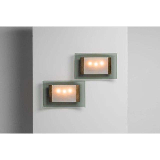 Fontana Arte Model 2213 Sconces attributed to Max Ingrand for Fontana Arte, Italy, 1960s, Set of 2 For Sale - Image 4 of 18