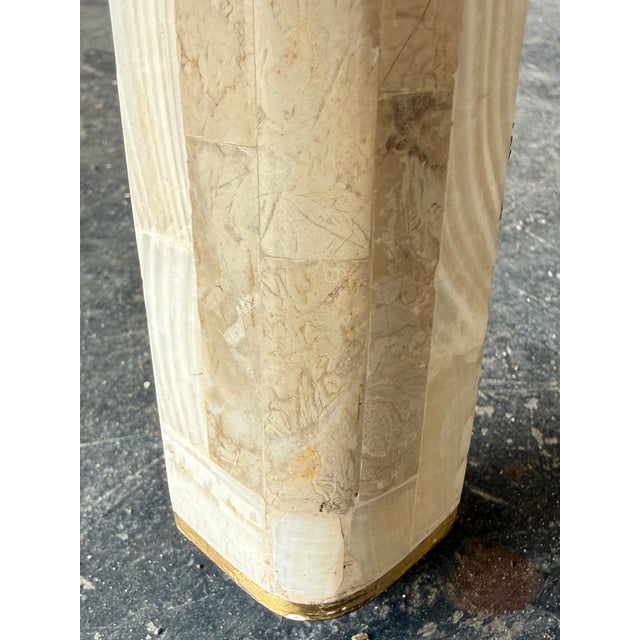 Sculptural Tessellated Stone Game Table Brass Detail by Maitland Smith For Sale - Image 9 of 10