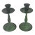 Vintage Pair of Brass Candle Holders With Verdigris Patina Green Candleholder For Sale