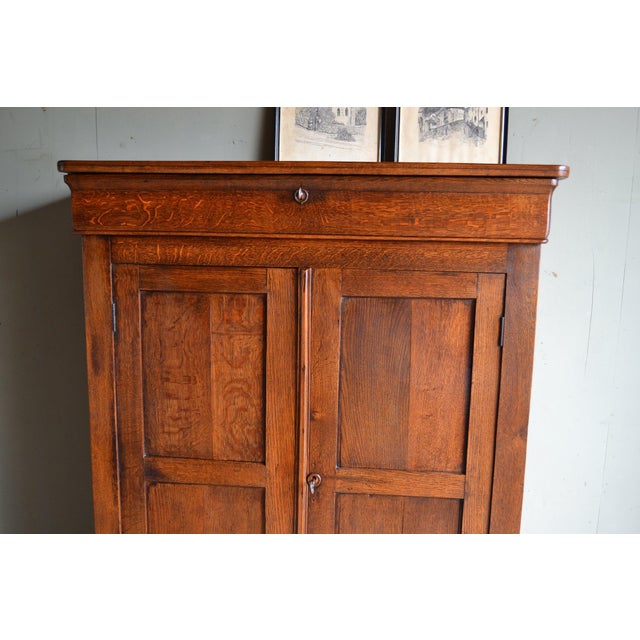 Antique Oak Louis Philippe Girls Wardrobe For Sale - Image 3 of 11