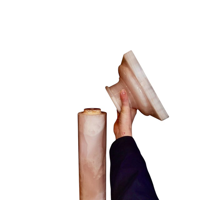 Early 20th Century Pink Marble Pedestal For Sale - Image 5 of 5