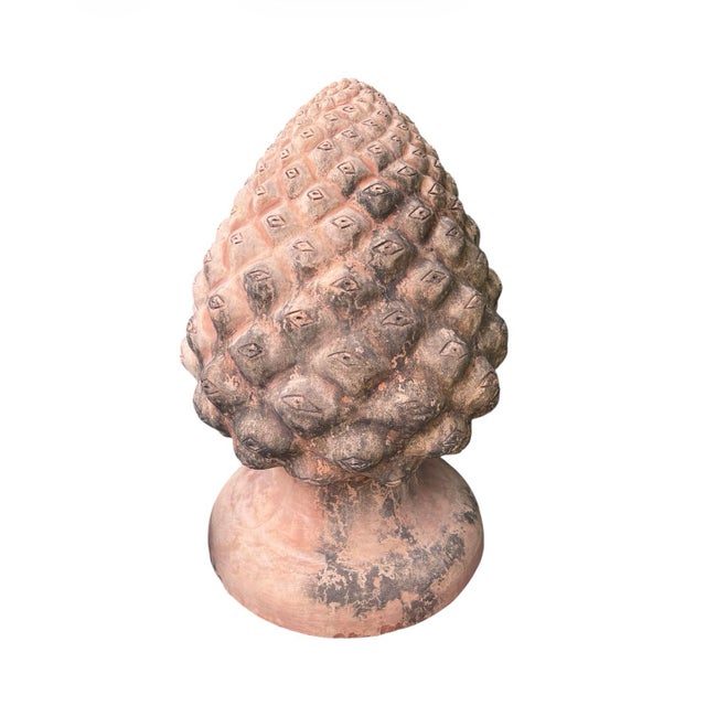 1990s Pair of Vintage Italian Terracotta Pinecone Finials For Sale - Image 5 of 12