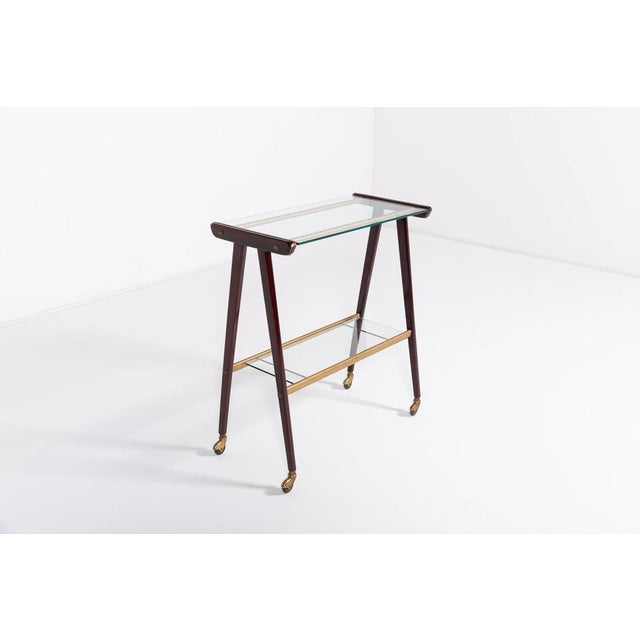 Glass Mid-Century Modern Sculptural Serving Cart, 1960s For Sale - Image 7 of 8