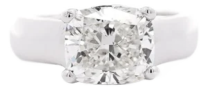 Igi Certified 3.46 Carat Lab Grown Cushion Cut Diamond East West Solitaire Ring