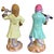 Pink Pair of Vintage Hand-Painted Porcelain Singerie Monkey Musician Figurines For Sale - Image 8 of 10
