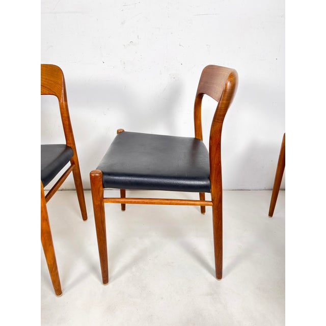 Mid-Century Modern C. 1960s Niels Moller Danish Teak Model 75 Dining Chairs- Set/8 For Sale - Image 3 of 10