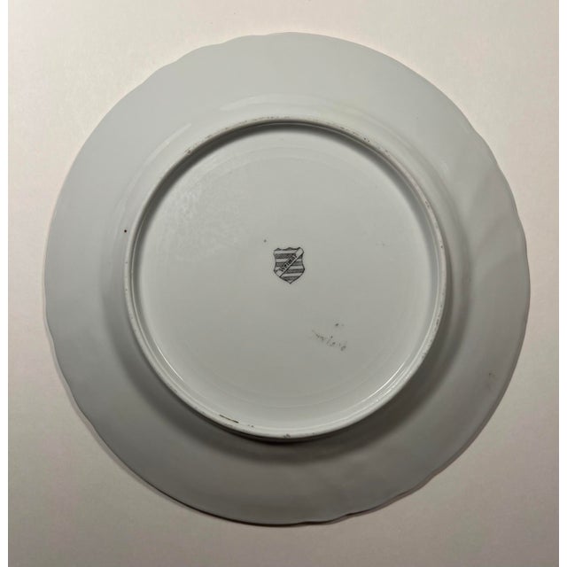 White Antique Weimar Porzellan Hand Painted Floral Plates German Porcelain - Set of 6 For Sale - Image 8 of 10