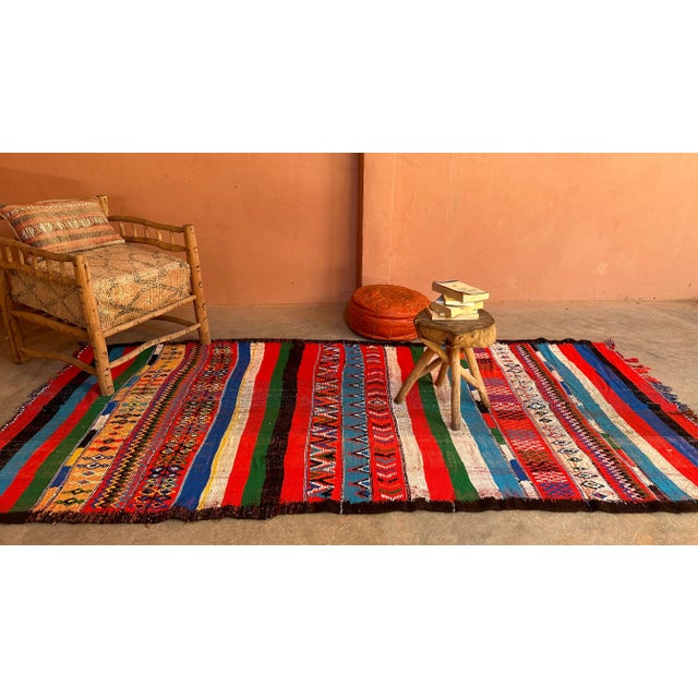 Tribal 1980s Colorful Vintage Kilim Rug - 10.3 X 4.95 Ft For Sale - Image 3 of 12