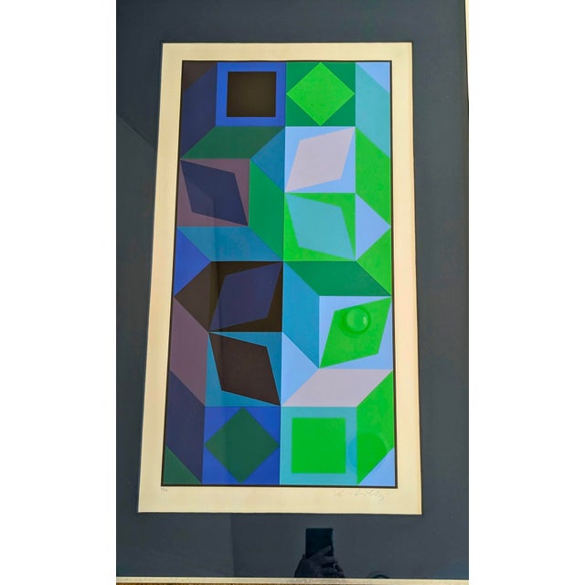 1970s Victor Vasarely, Signed Limited Edition of "Dom IV Bv" From Redfern Gallery /London, Color Serigraph For Sale In New York - Image 6 of 7