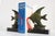 Metal Antique Art Deco French Bookends Angelfish in Black Marble Spelter Moonfish, 1925, Set of 2 For Sale - Image 7 of 10