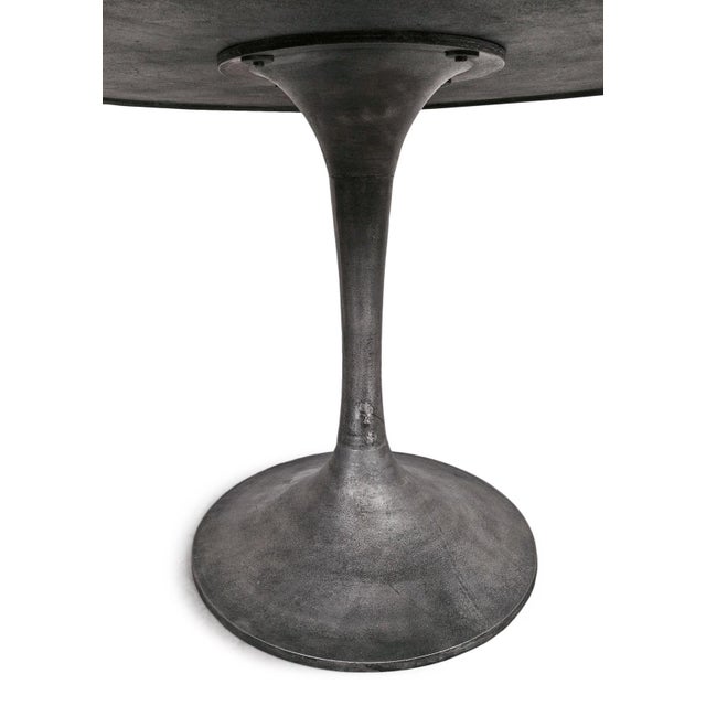 Gunmetal Round Dining Table 48" For Sale In Los Angeles - Image 6 of 11