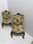 Small Louis XV Style Armchairs in Curved Carved Wood with Floral Fabric, 1940s, Set of 2 For Sale - Image 4 of 10