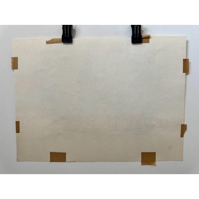 Paper Henry Emil Salloch Original Watercolor on Paper Vézelay, France. 1972. For Sale - Image 7 of 8