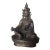 Vintage Sino-Tibetan Cast Bronze Guardian King or Deity Sculpture on Lotus Base For Sale