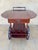 Brown Vintage Wood Tea & Bar Cart with Drop-Leaf Sides and Bottle Holder, 1940s For Sale - Image 8 of 10