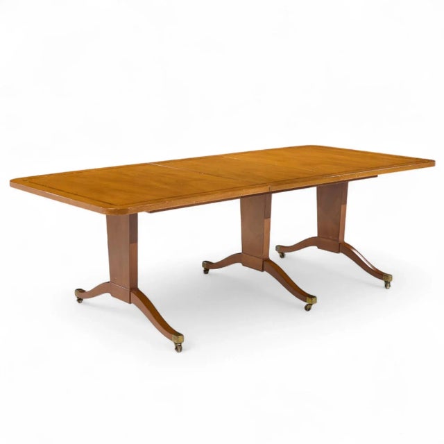Edward Wormley for Dunbar Mid Century Mahogany Expanding Dining Table With 2 Leaves For Sale - Image 9 of 14