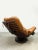 What a striking addition to any room, this rare Dutch design lounge armchair. Material: koala leather, wooden frame....