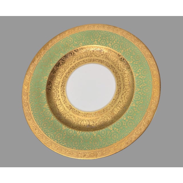 Victorian Set of 8 Selb Bavaria Hutschenreuther Gilt Decorated 10-7/8" Dinner Plates For Sale - Image 3 of 12