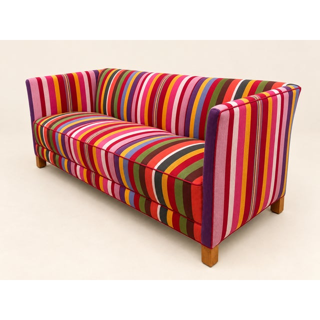 1960s Danish Sofa in Hamaca Rojo Fabric by Angelo Donghia, 1960s, Svenskt Tenn For Sale - Image 5 of 14