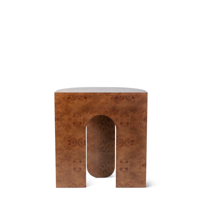 Modern Late 20th Century Burlwood Demilune Console For Sale - Image 3 of 4