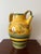 Beautiful vintage Terre è Provence hand-painted ceramic pitcher, made in France, featuring a warm golden ochre glazed body...