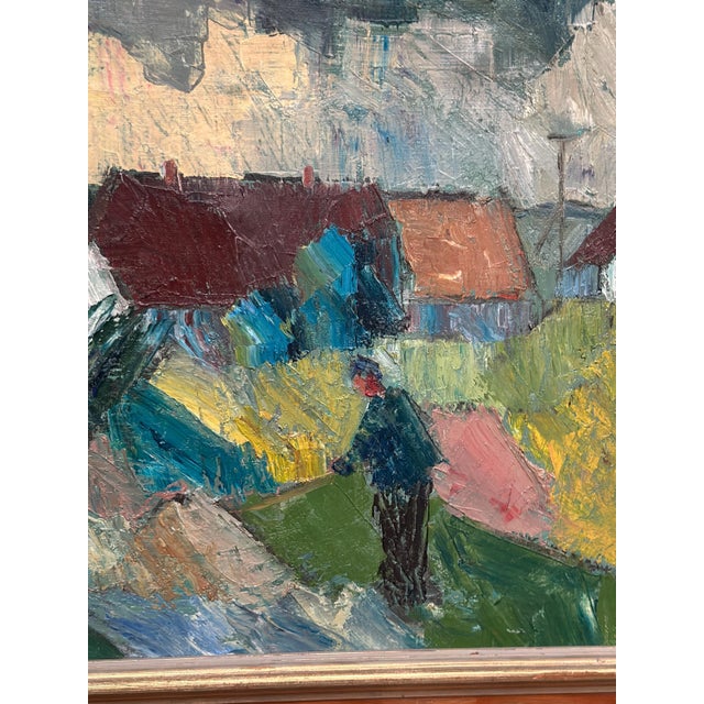Arnold William Pedersen, Farmhouses, 1960s, Oil on Canvas, Framed For Sale - Image 18 of 18
