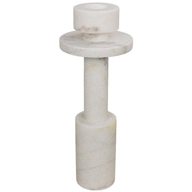 NOIR Shine Candle Holder, White Stone For Sale