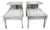 Pair of 1958 Lane Mid-Century Modern Two-Tier Step End Tables With Brass Sabots For Sale