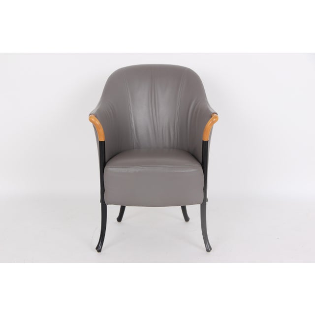 Black Italian Progetti Armchairs by Umberto Asnago for Progetto Arcadia, 1980s, Set of 6 For Sale - Image 8 of 18