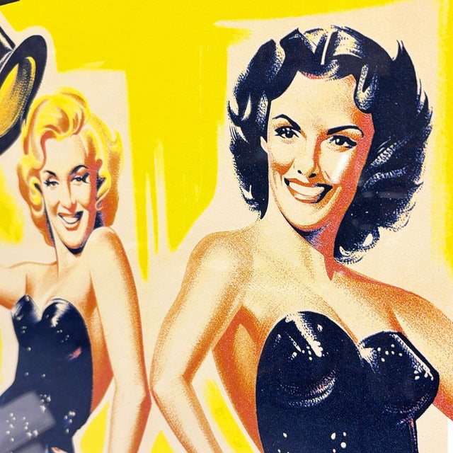 Mid-Century Modern 1980s Reissue French 1953 "Gentlemen Prefer Blondes" Marilyn Monroe Framed Poster For Sale - Image 3 of 6