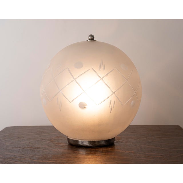 Vintage murano glass table lamp, sphere ø25cm frosted glass with handmade texture, made in italy sphere lamp type: table...