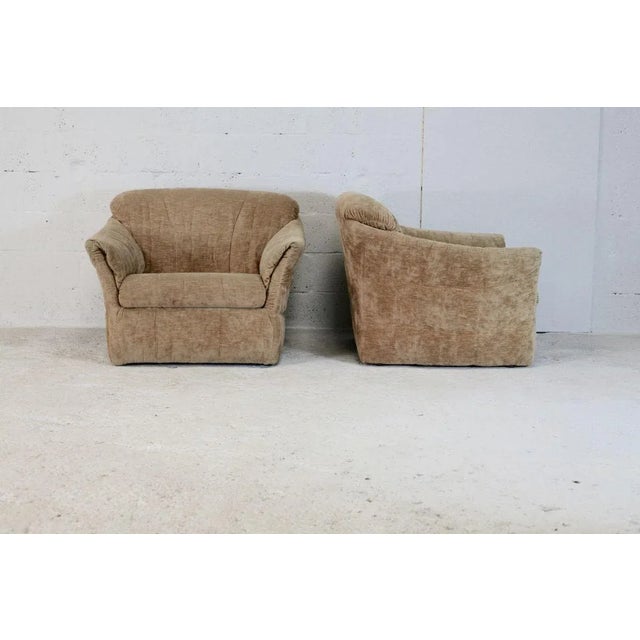 Set of Velvet Caramel Armchairs, 1960s, France For Sale - Image 16 of 18