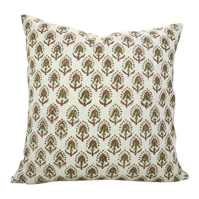 Fabdivine Handmade Pillow Cover 14x14 Inch Block Printed - Gurukul For Sale