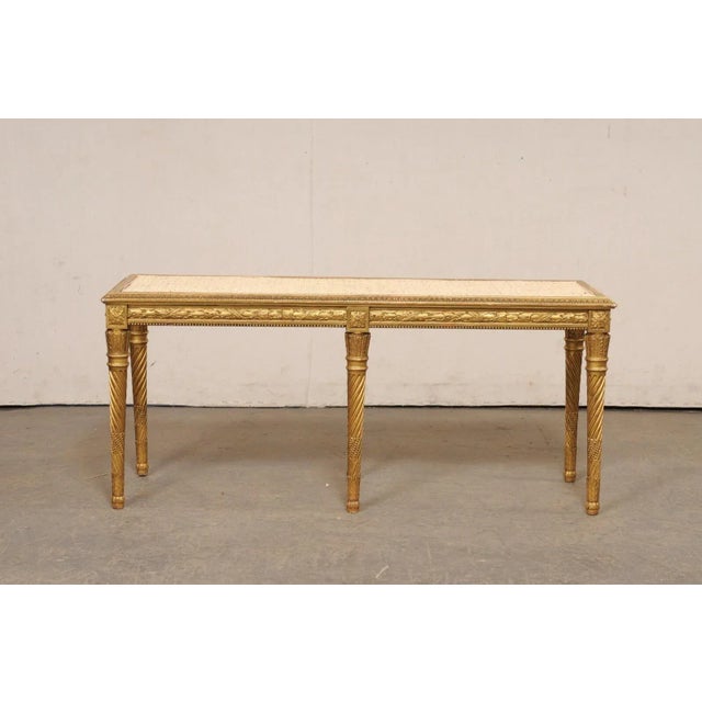 Early 20th Century French Carved & Gilt Bench with Cane Seating For Sale In Atlanta - Image 6 of 10