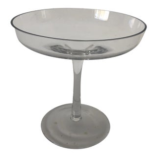 Vintage Glass Compote 6x6 Clear Modern For Sale