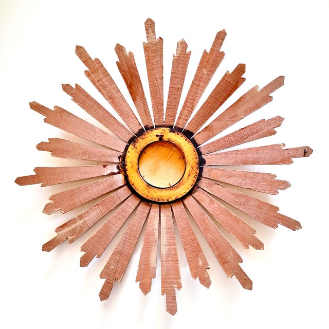 Large Sunburst Wall Mirror in Gilded Wood, Italy, 1960s For Sale - Image 11 of 16