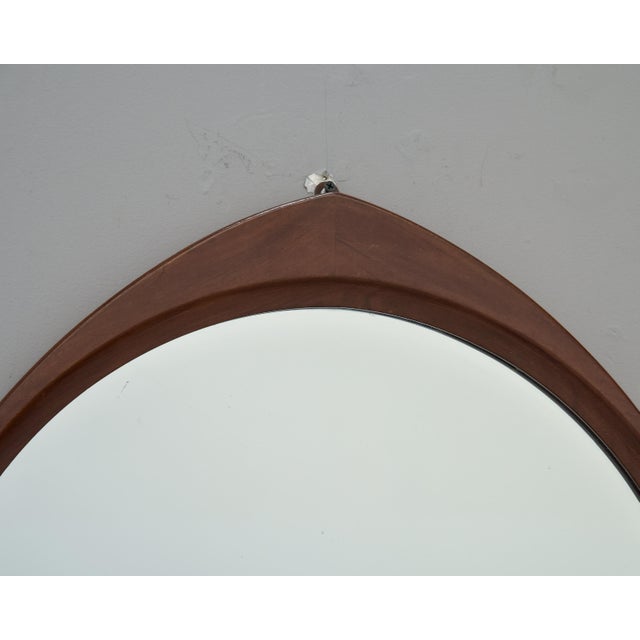 Italian Mid-Century Walnut Wall Mirror With Trefoil Frame For Sale In Detroit - Image 6 of 11
