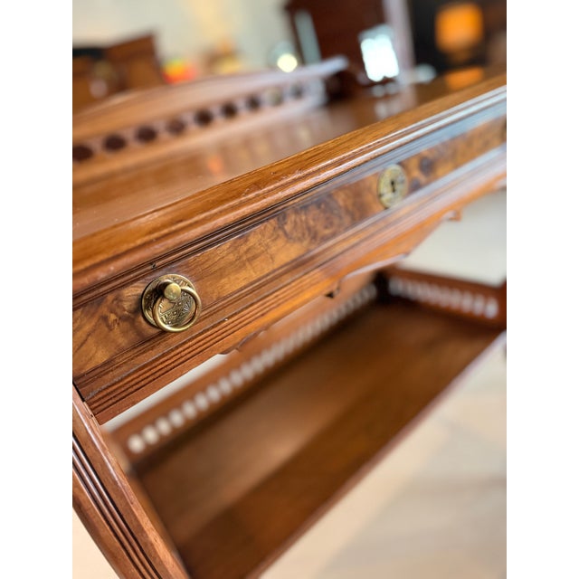 Antique Eastlake Writing Desk With Carved Gallery For Sale - Image 4 of 9