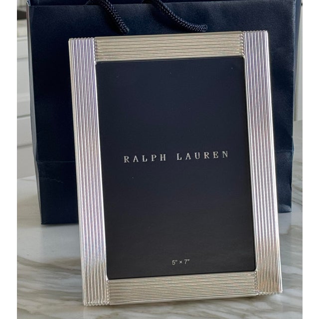 Ralph Lauren Home Ralph Lauren Home Silver-Plated Brass 'Luke' Frame For Sale - Image 4 of 5