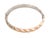 Mid 20th Century 14k Two Tone Gold 9.5mm Wide Oval Hinged Bangle Bracelet Italy For Sale - Image 4 of 5