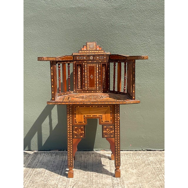 Vintage Syrian Inlaid Wood Chairs - A Pair For Sale - Image 11 of 18
