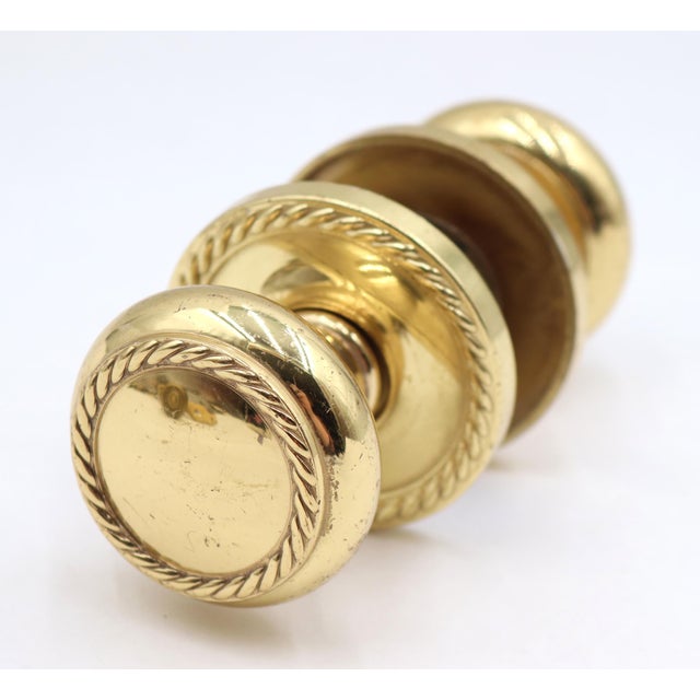 Late 20th Century Reclaimed Traditional Cast Brass Rope Door Knobs For Sale - Image 5 of 6