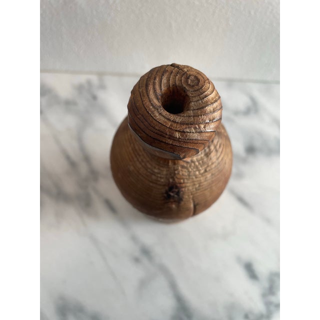 Vintage Robert Cumpston Handmade Wood Rustic Weedpot Bottle Form For Sale - Image 4 of 5