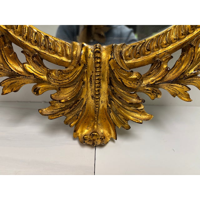 1950s Vintage Dauphine Harrison & Gil Gold Rococo Style Wall Mirror For Sale - Image 5 of 10